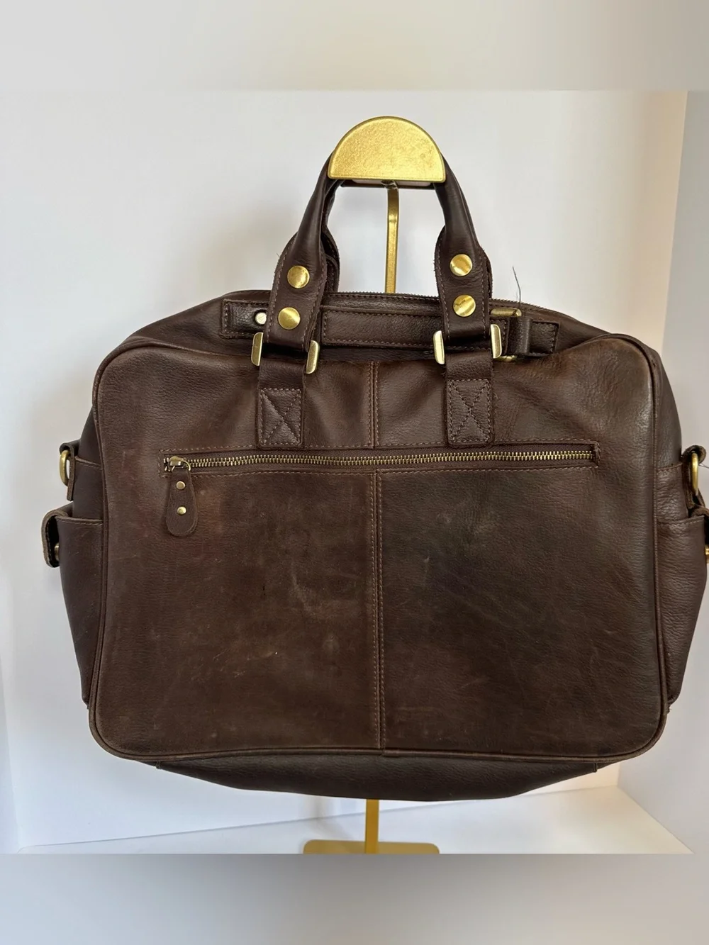 Vicenzo Titan X Leather Briefcase Laptop Messenger Bag